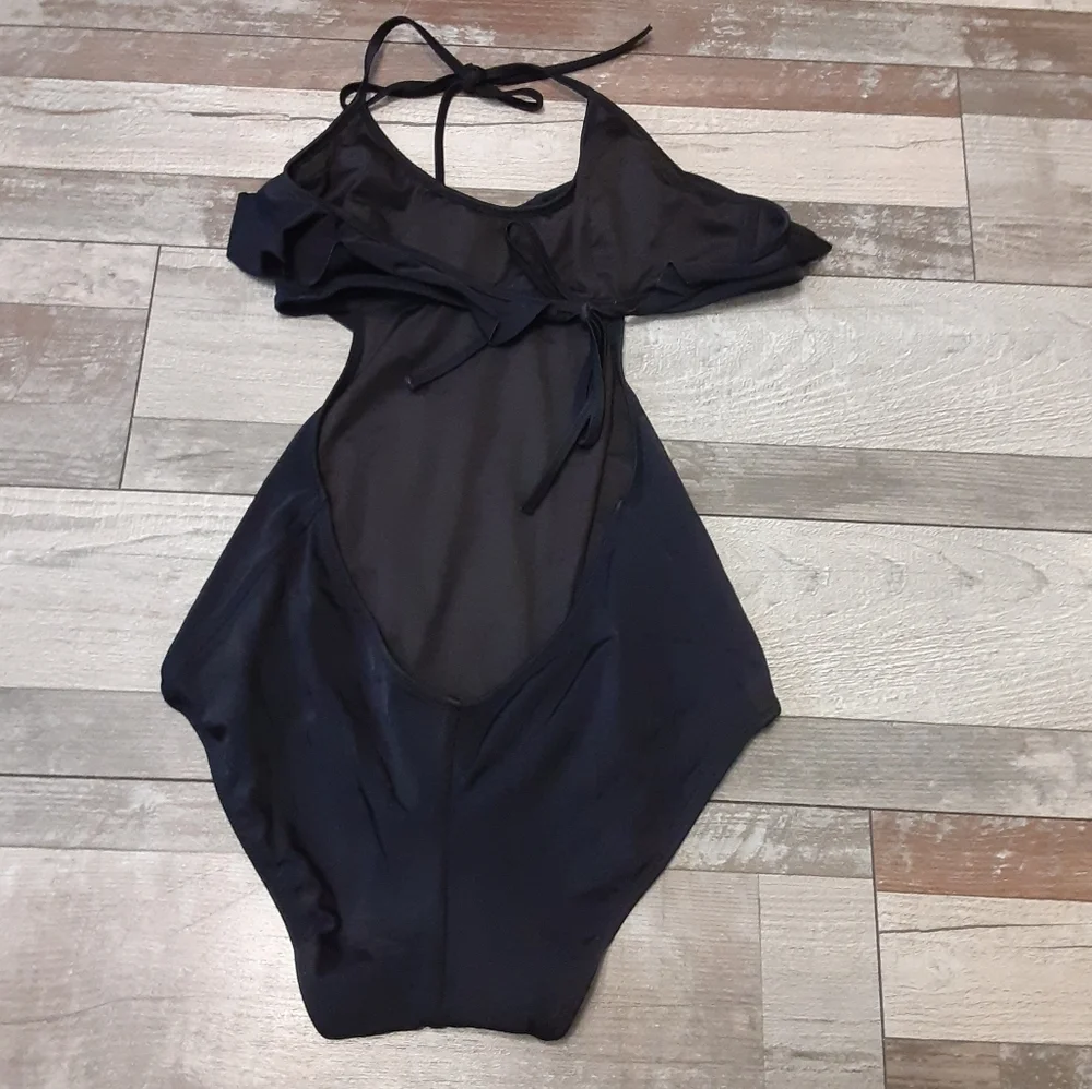 Victoria's Secret Open Back Black Dark Academia Baddie Swimsuit Size S
